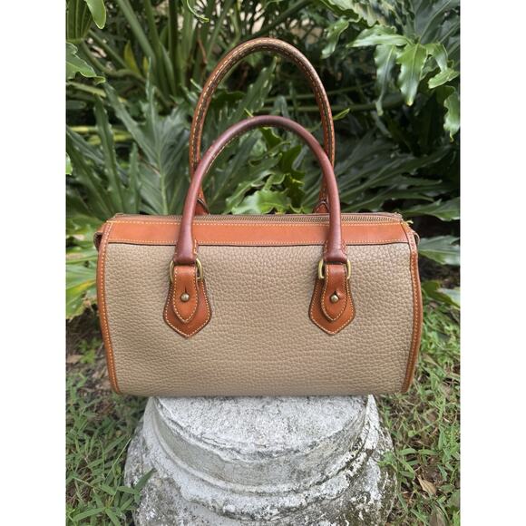 Vintage Dooney & Bourke AWL Satchel Doctor Bag Brown Leather British Tan W STRAP - Picture 4 of 16